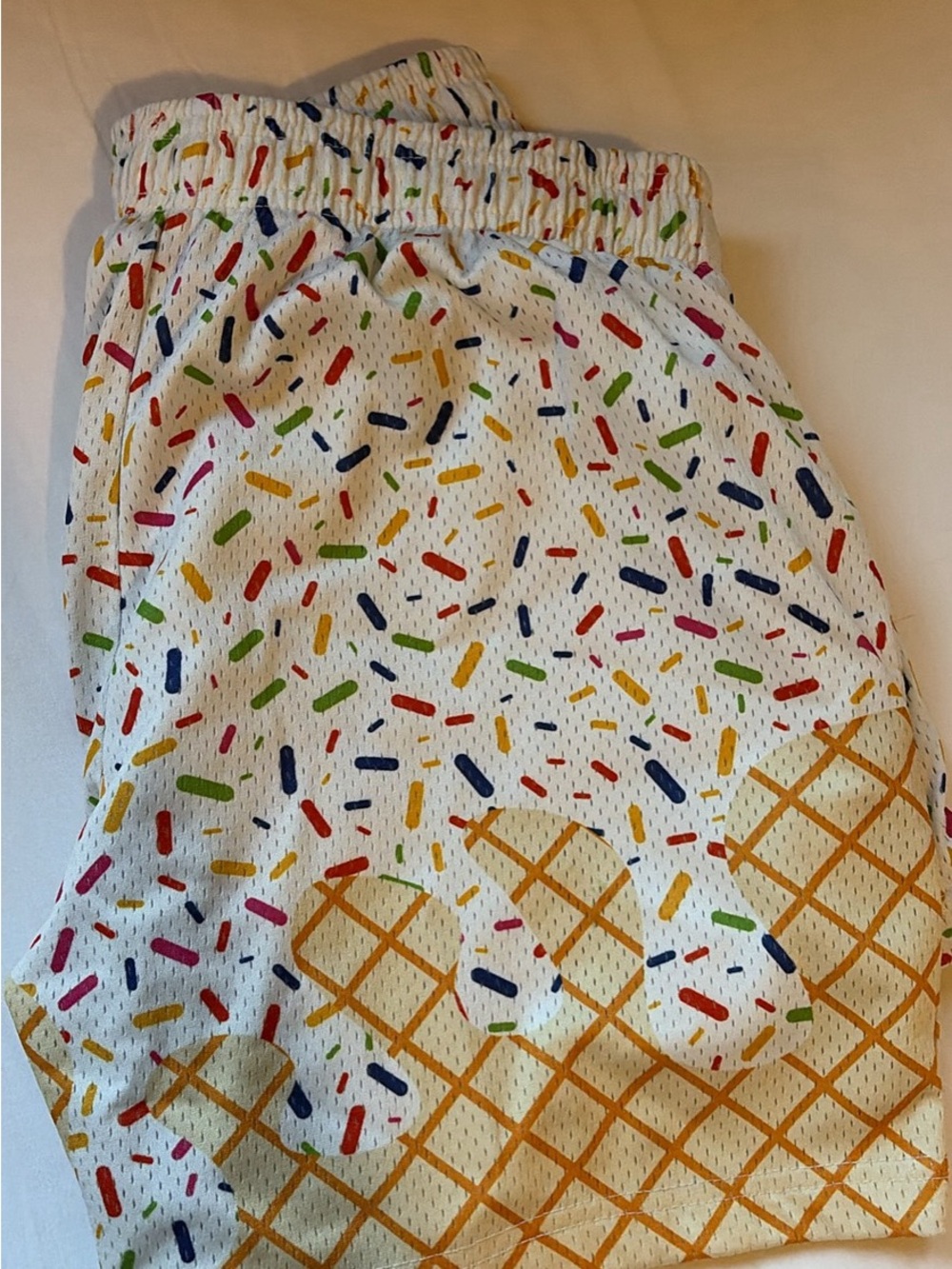 Baseball lifestyle 101 Kids White Ice Cream Sprinkle Print Shorts